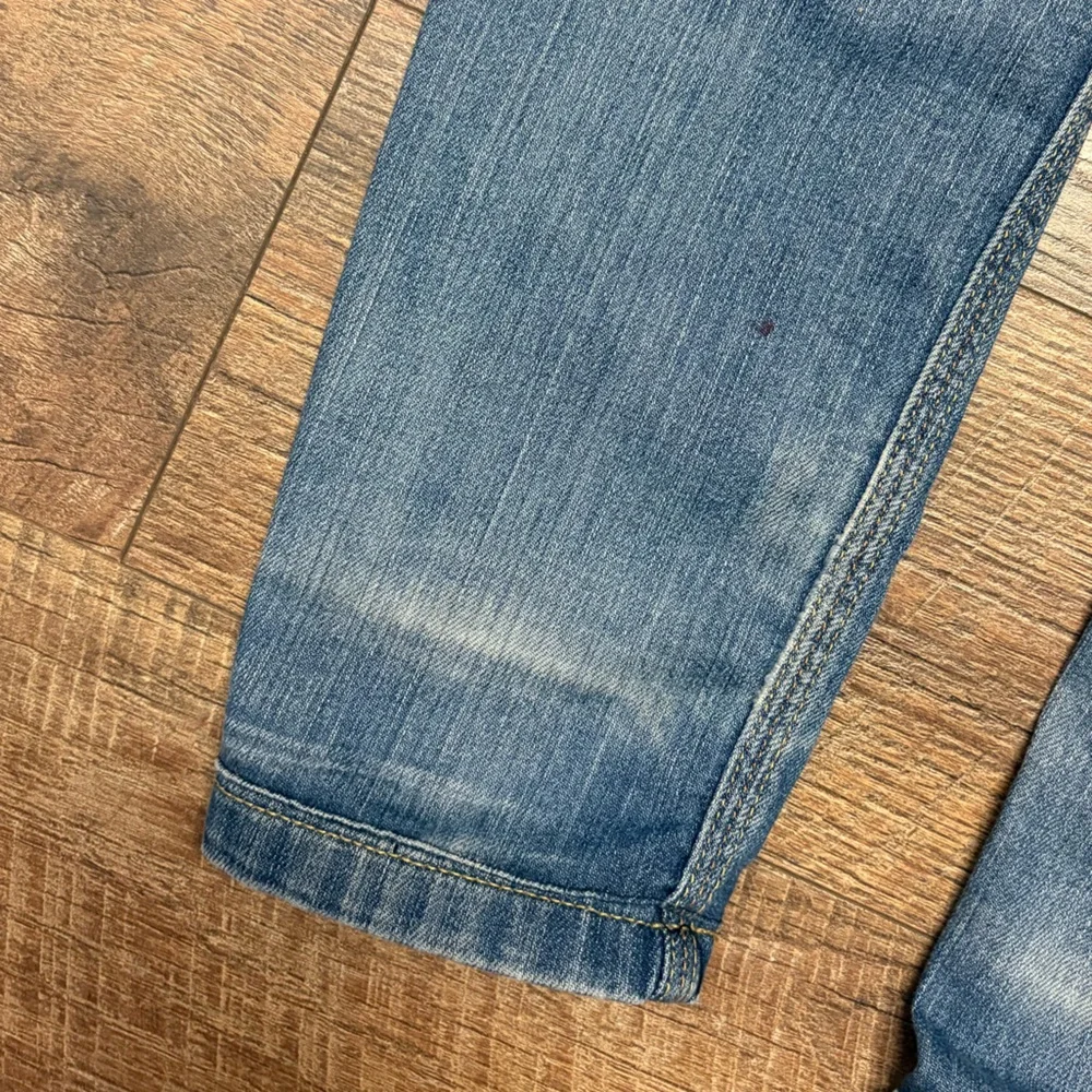 We The Free “Free People” Boho Crochet Patchwork Denim Jeans Size 26 - Picture 5 of 5